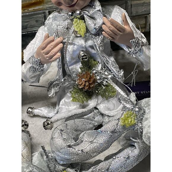 Robert Stanley Home Collection Silver Poseable Elves Christmas 2021 Set of 3 - Picture 6 of 8